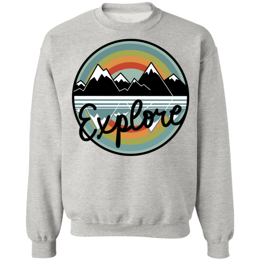 Explore Mountains Hiking Camping Crewneck Sweatshirt