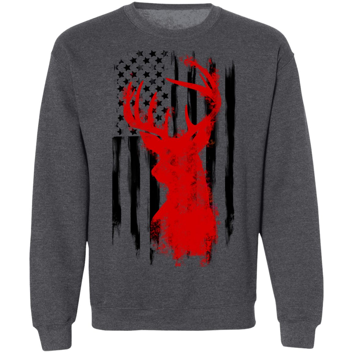 American Flag Hunting Deer Crewneck Sweatshirt