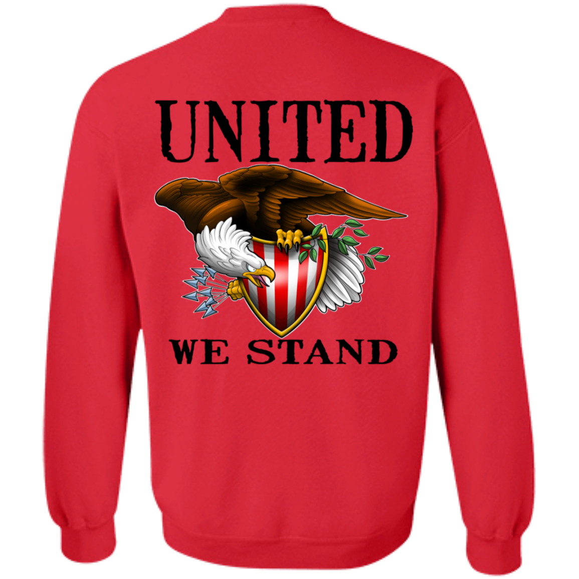 1776 American Bald Eagle United We Stand Double Sided Crewneck Sweatshirt