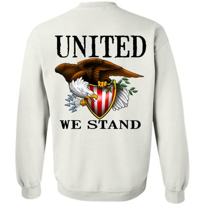 1776 American Bald Eagle United We Stand Double Sided Crewneck Sweatshirt