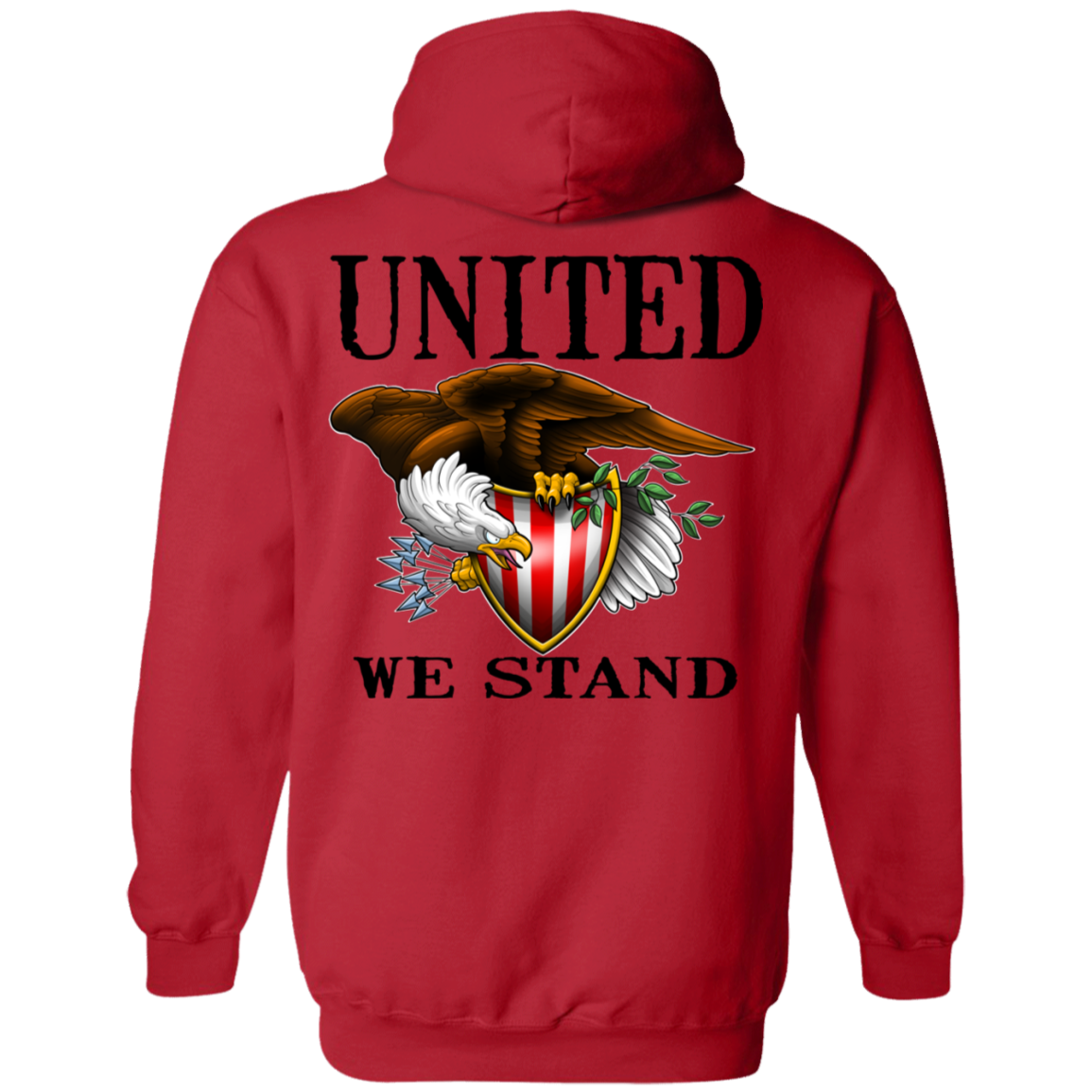 1776 American Bald Eagle United We Stand Double Sided Pullover Hoodie