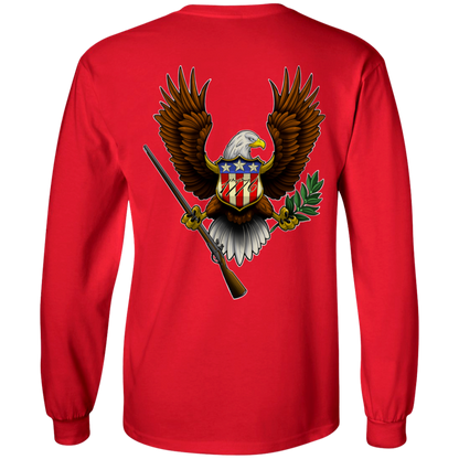 1776 American Bald Eagle Double Sided Long Sleeve T-Shirt