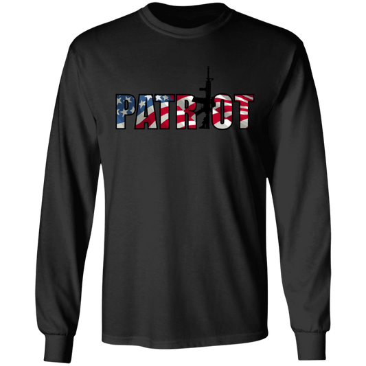 Patriot American Flag Defense Long Sleeve T-Shirt