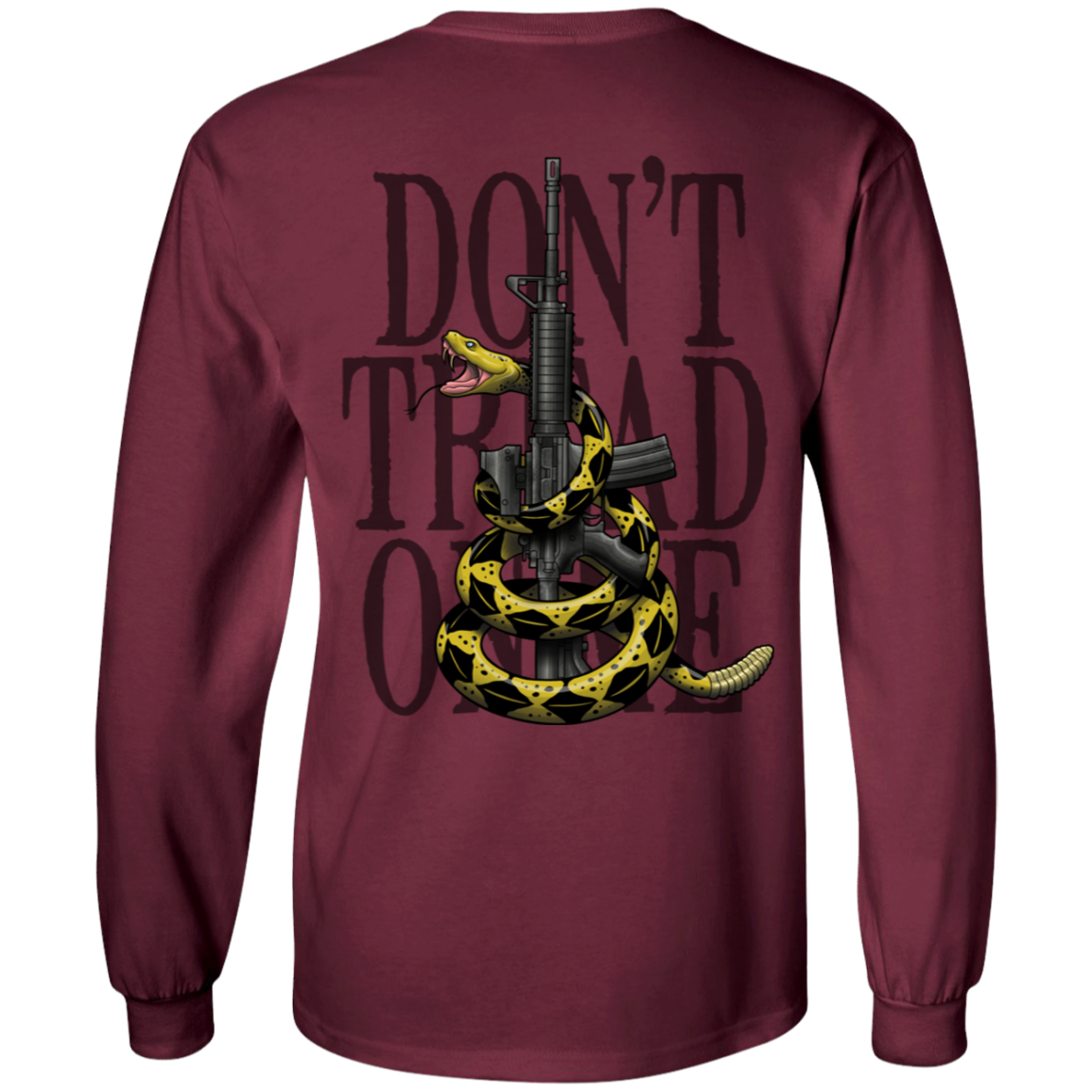 We the People Don't Tread on Me Gadsden Flag Double Sided Long Sleeve T-Shirt