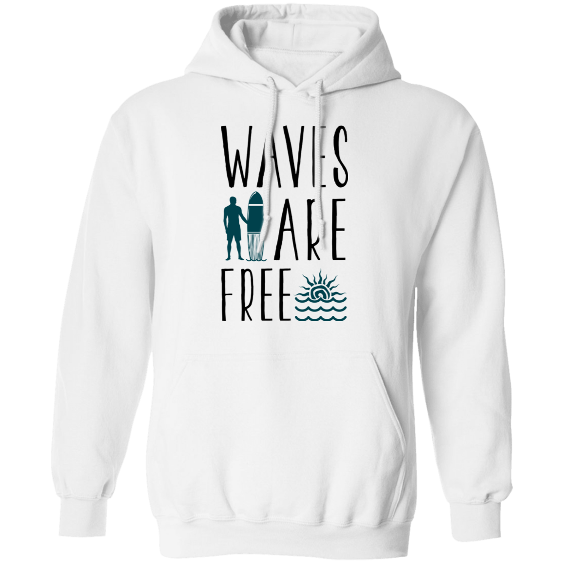 Waves Are Free Surfing Pullover Hoodie