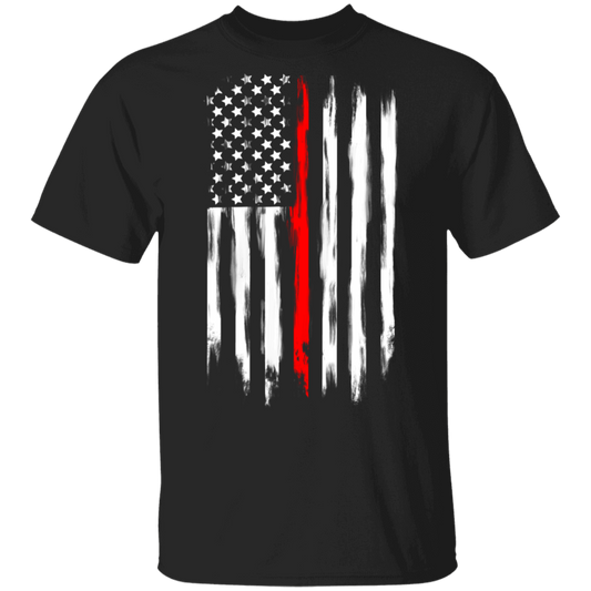Firefighter Thin Red Line American Flag T-Shirt