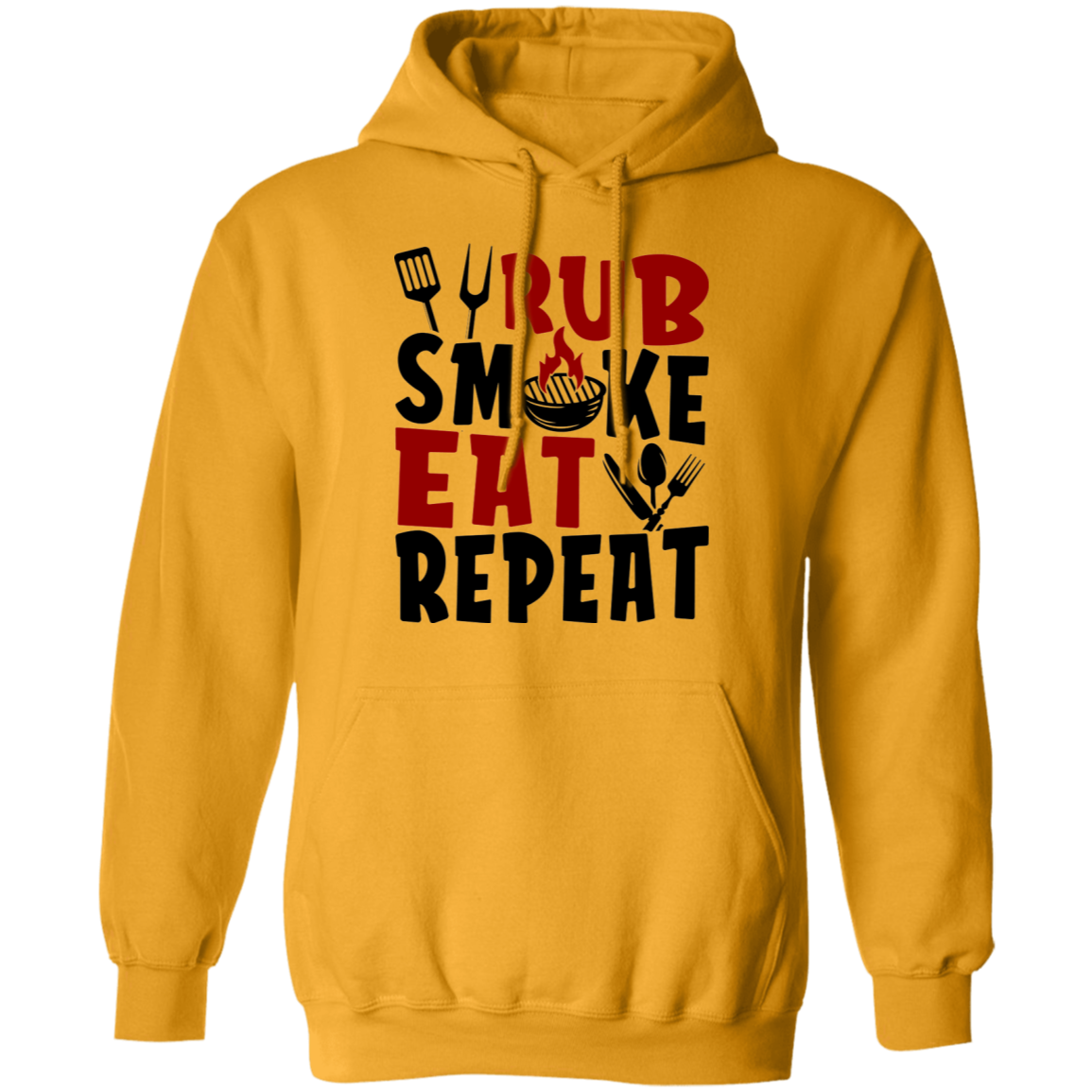 Rub Smoke Eat Repeat Grilling BBQ Pullover Hoodie