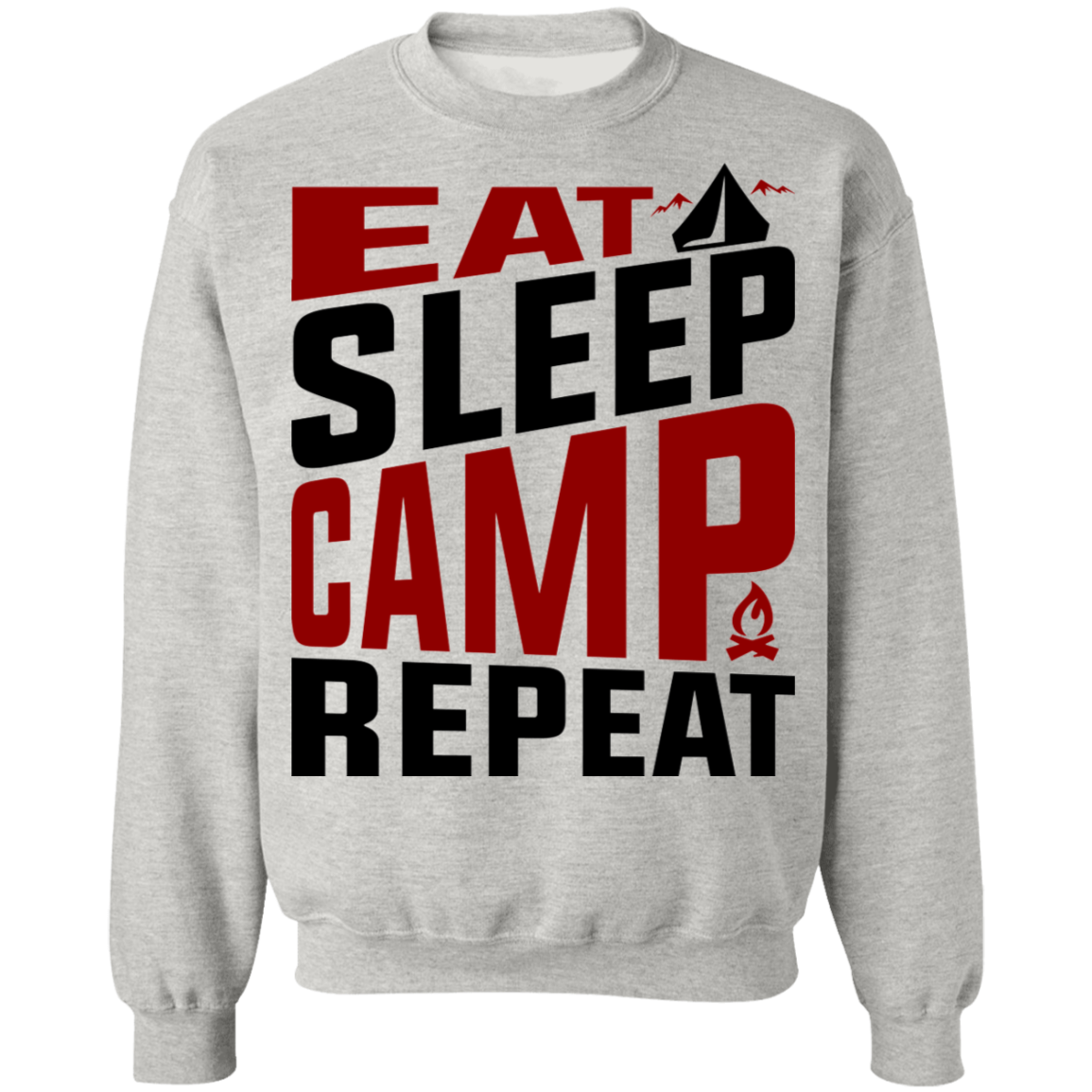Eat Sleep Camp Repeat Camping Crewneck Sweatshirt