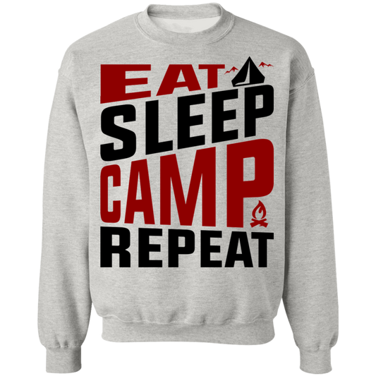 Eat Sleep Camp Repeat Camping Crewneck Sweatshirt