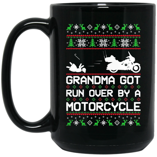 Wheel Spin Addict Motorcycle Christmas 15 oz. Black Mug