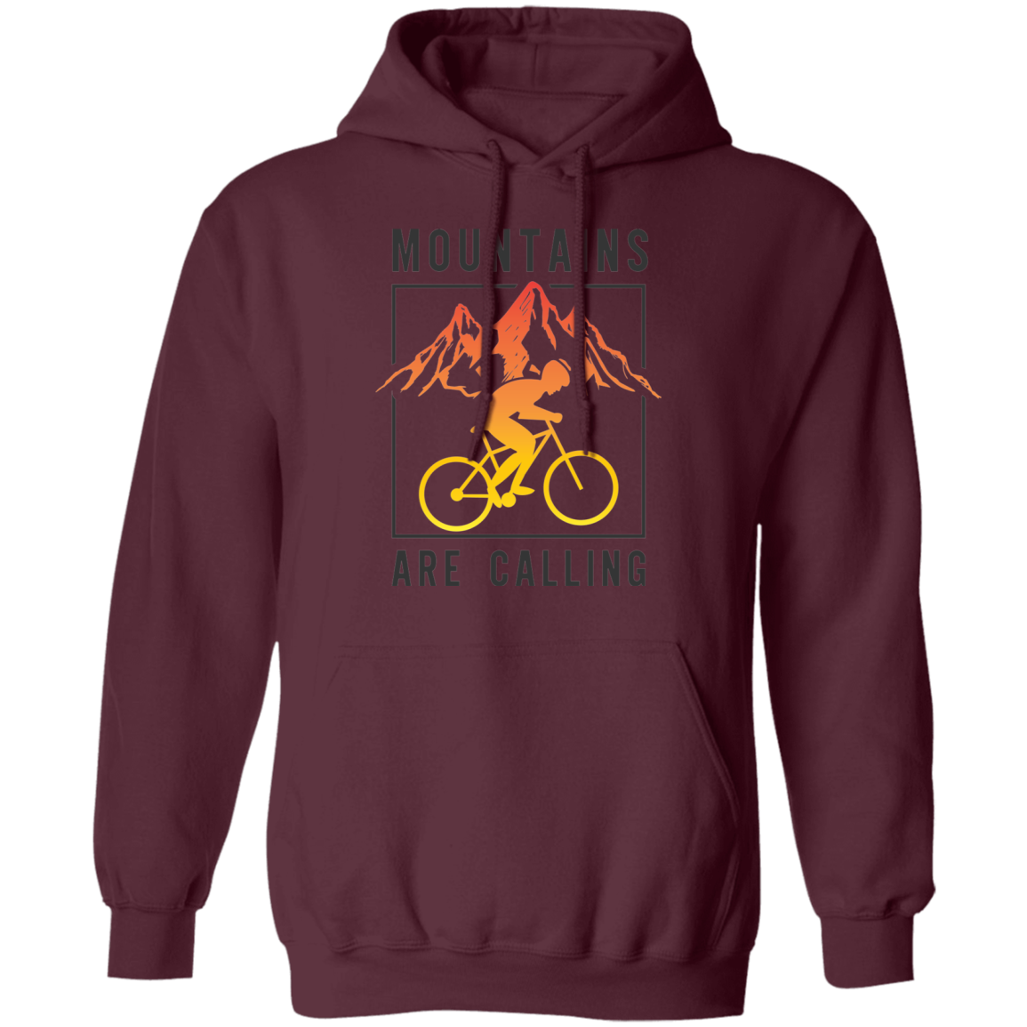 Mountains Are Calling Mountain Biking Pullover Hoodie