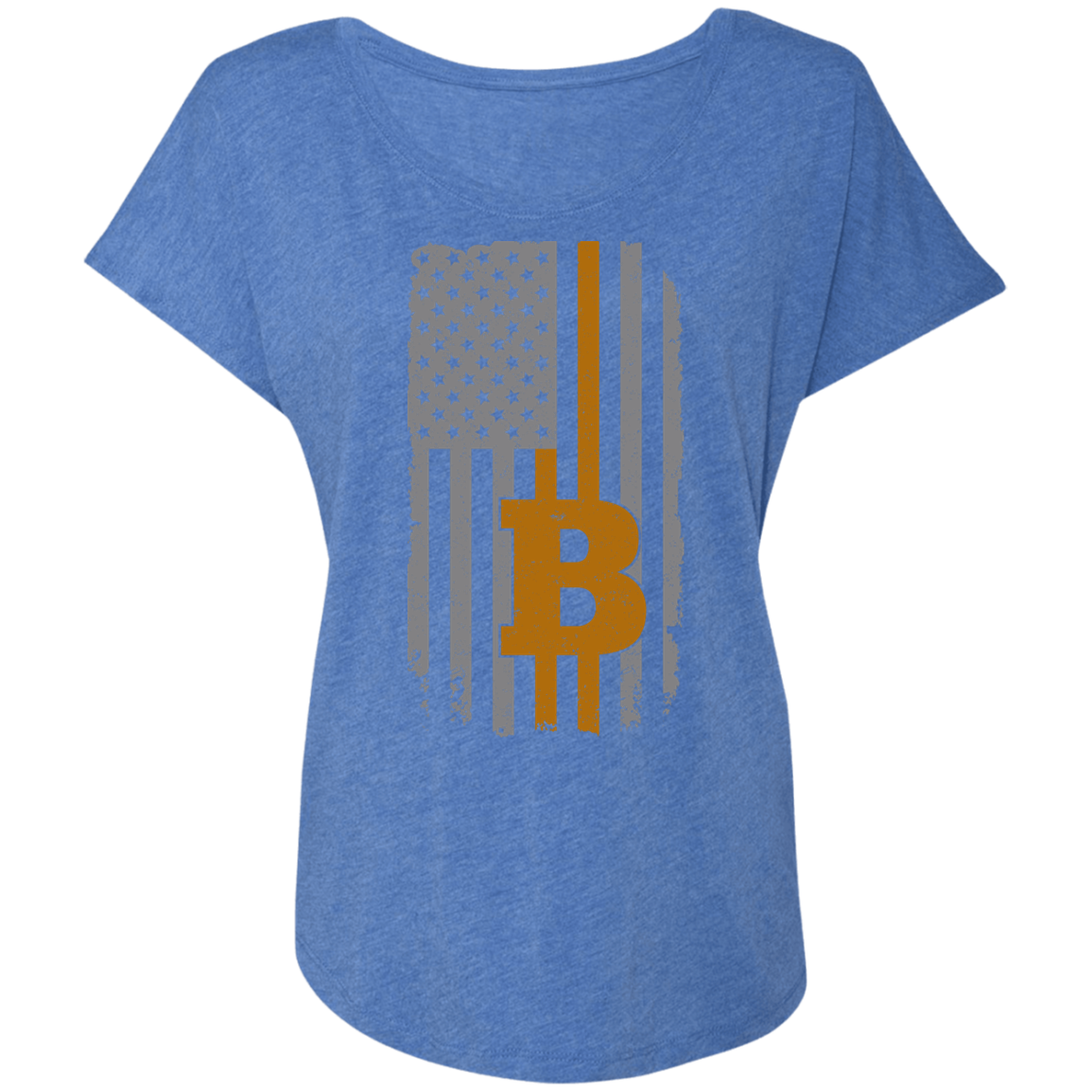 Bitcoin BTC American Flag Cryptocurrency Women's T-Shirt