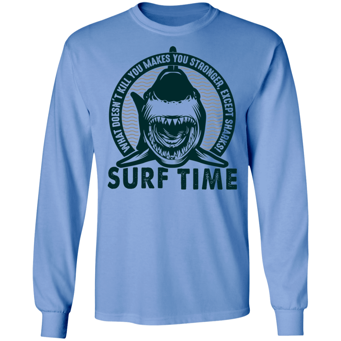 Surf Time Great White Shark Long Sleeve T-Shirt