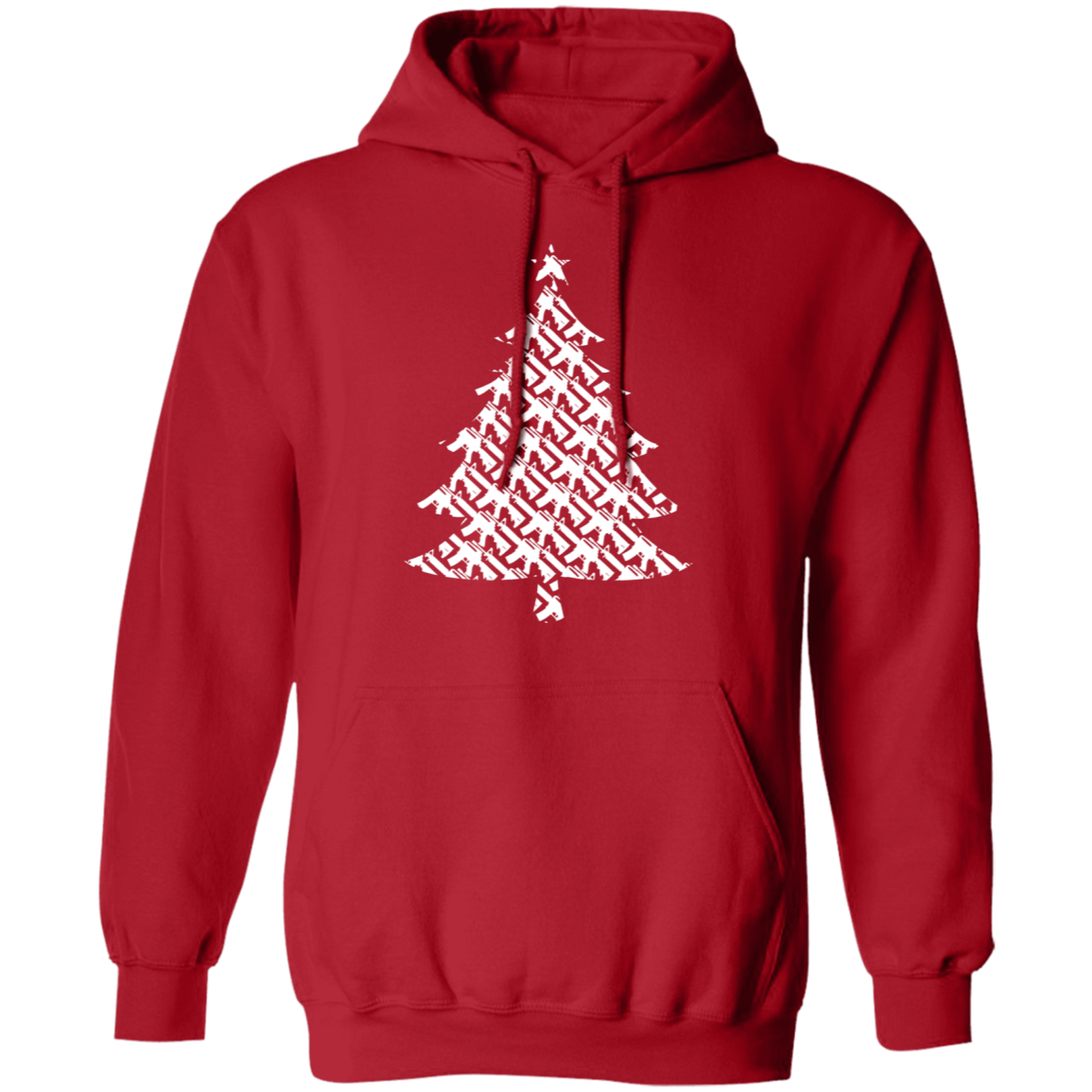 Rifle Firearm Christmas Tree Ugly Christmas Pullover Hoodie