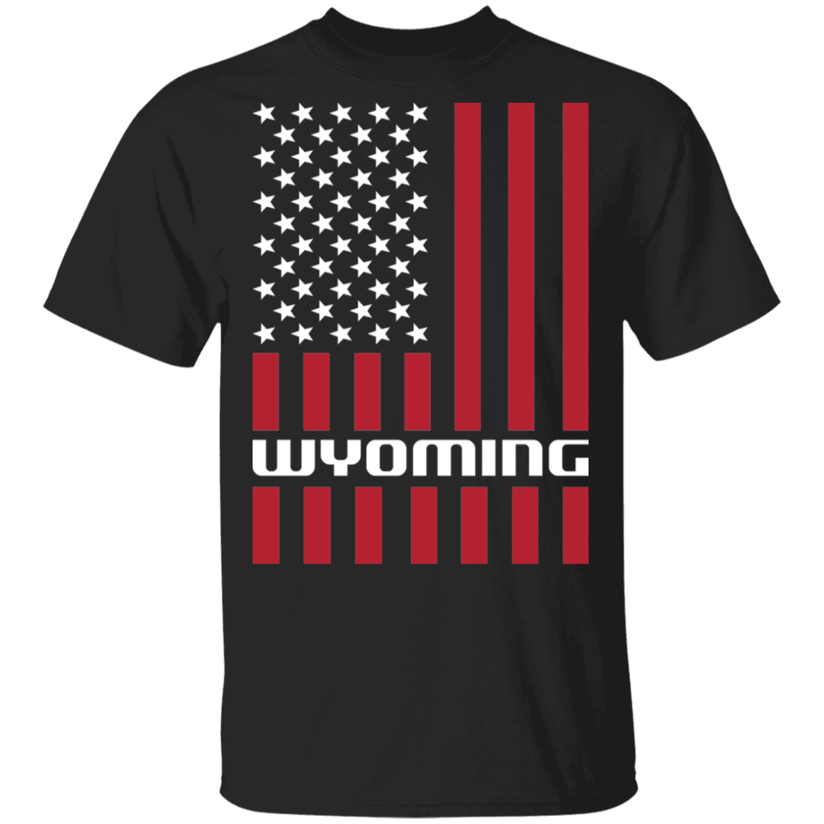 Wyoming American Flag USA T-Shirt