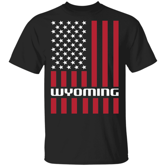 Wyoming American Flag USA T-Shirt