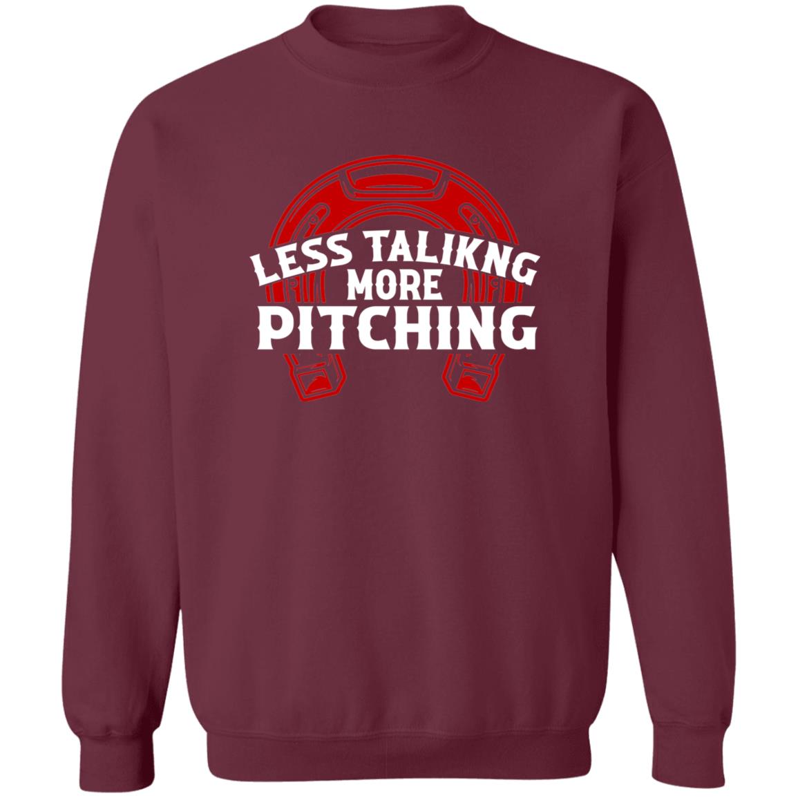 Less Talk More Pitching Horseshoe Crewneck Sweatshirt
