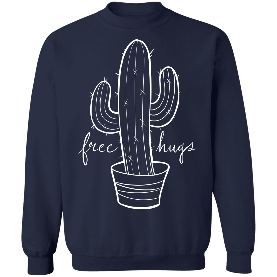 Free Hugs Cactus Funny Crewneck Pullover Sweatshirt