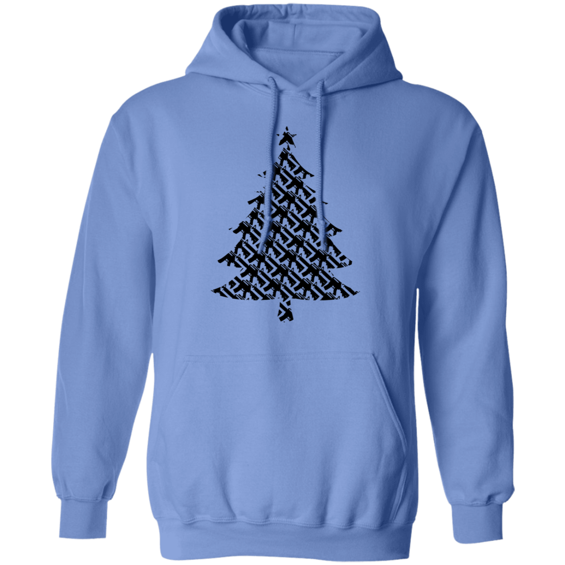 Rifle Firearm Christmas Tree Ugly Christmas Pullover Hoodie