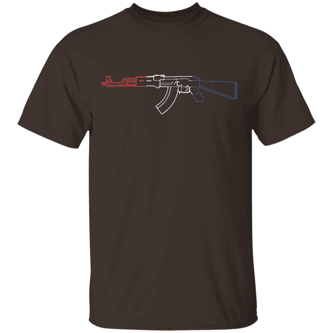 AK-47 Firearm Rifle Red White Blue T-Shirt
