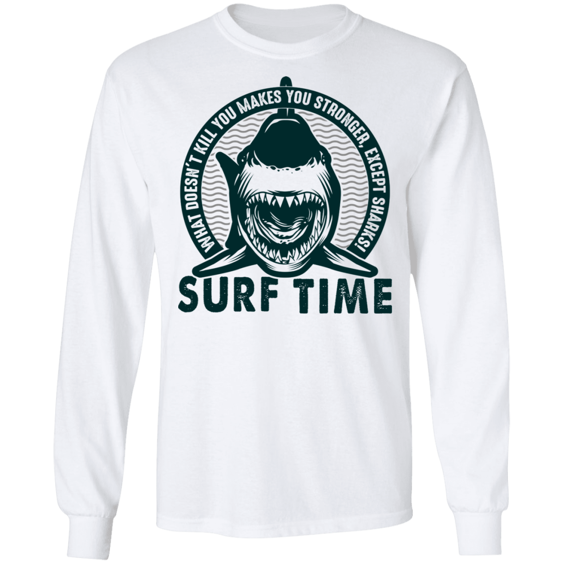 Surf Time Great White Shark Long Sleeve T-Shirt