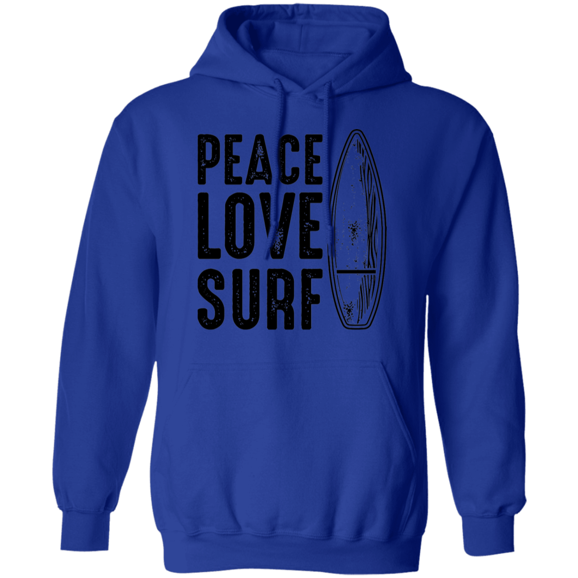 Peace Love Surf Ocean Beach Pullover Hoodie