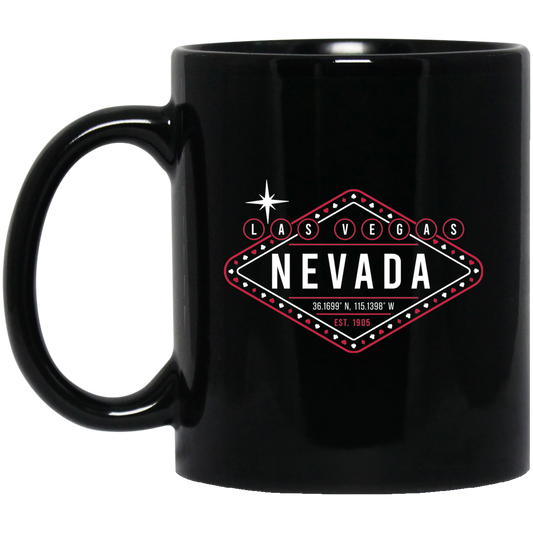 Las Vegas Nevada Lights 11 oz. Black Mug Cup