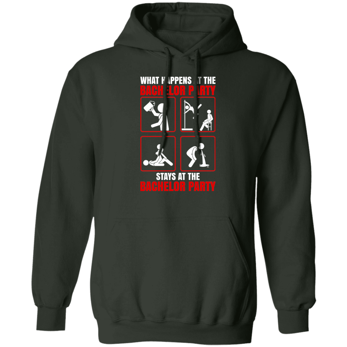 What Happens At The Bachelor Party Stays Funny Hoodie