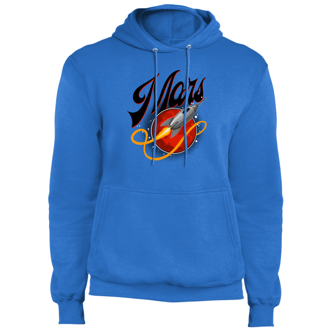 Men's Space Mars Space Ship Old Style Fleece Pullover Hoodie