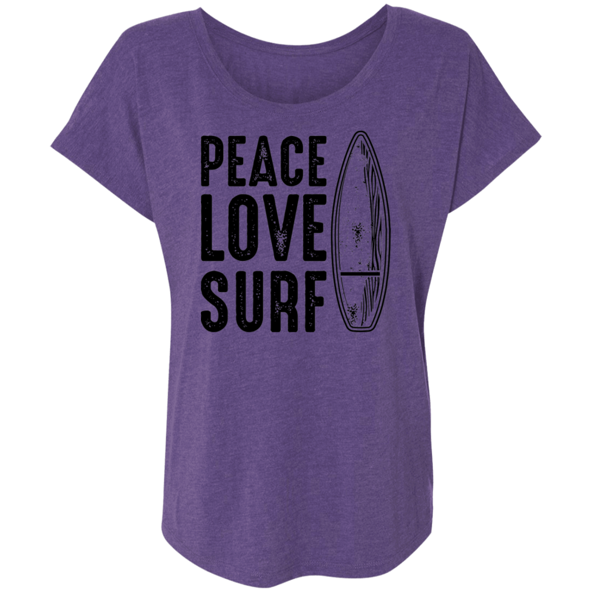 Peace Love Surf Beach Women's Dolman Sleeve