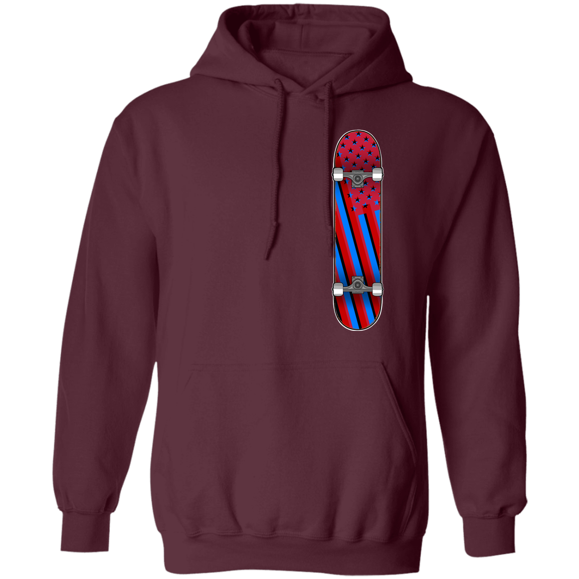 American Flag Skateboard Skateboarding Pullover Hoodie