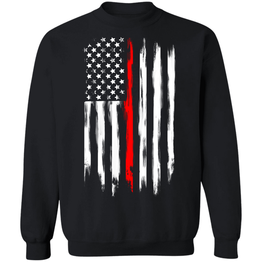 Firefighter Thin Red Line American Flag Crewneck Sweatshirt