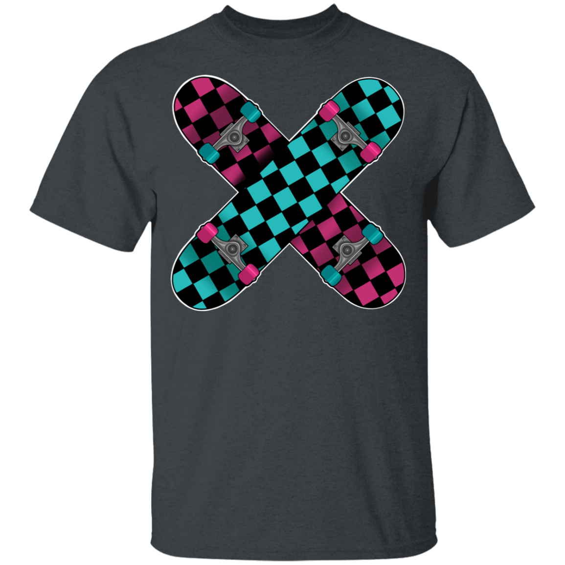 Retro 80's Checkered Skateboards Skateboarding Youth T-Shirt