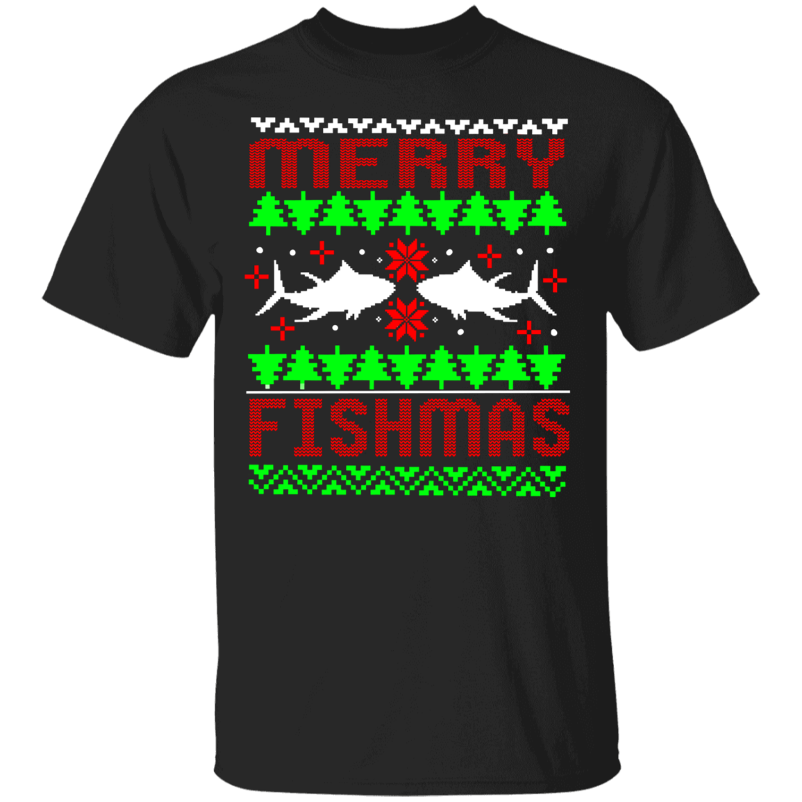 Merry Fishmas Funny Saltwater Ugly Christmas T-Shirt