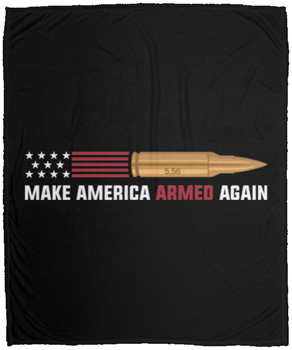 5.56 Make American Armed Again Bullet Flag Fleece Blanket - 50x60