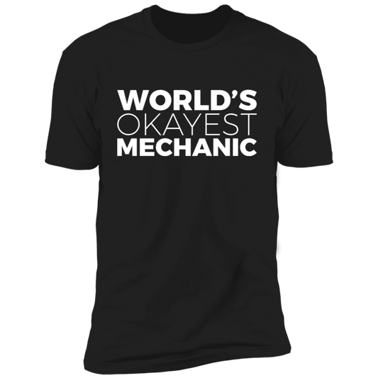 World's Okayest Mechanic Funny Automotive Premium Short Sleeve T-Shirt
