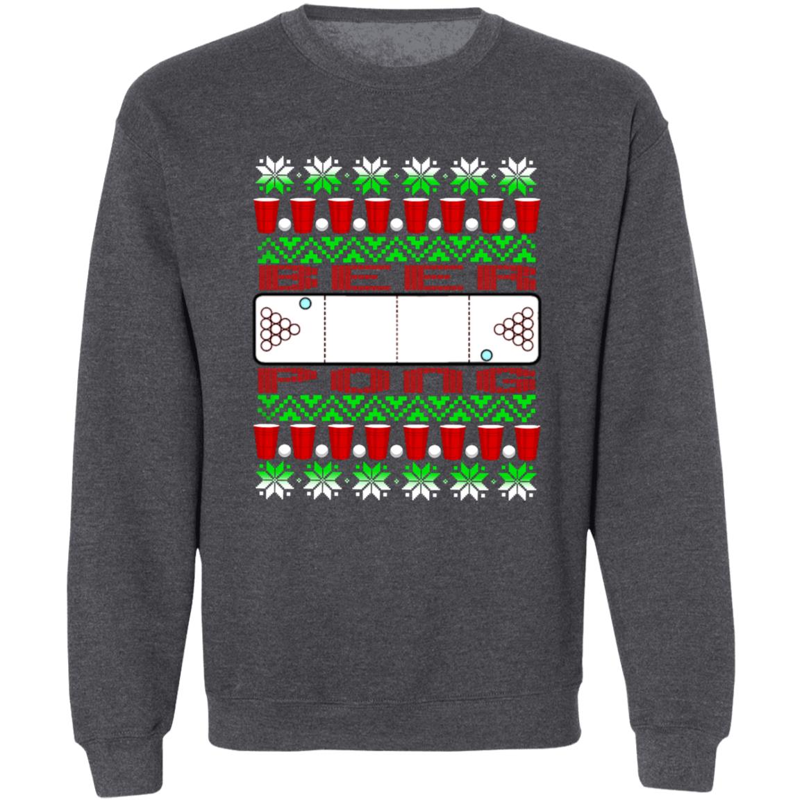 Beer Pong Funny Christmas Crewneck Sweatshirt