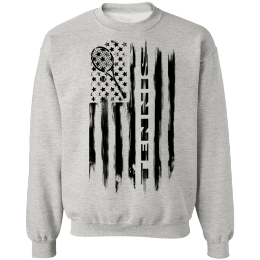 Tennis  American Flag Crewneck Sweatshirt