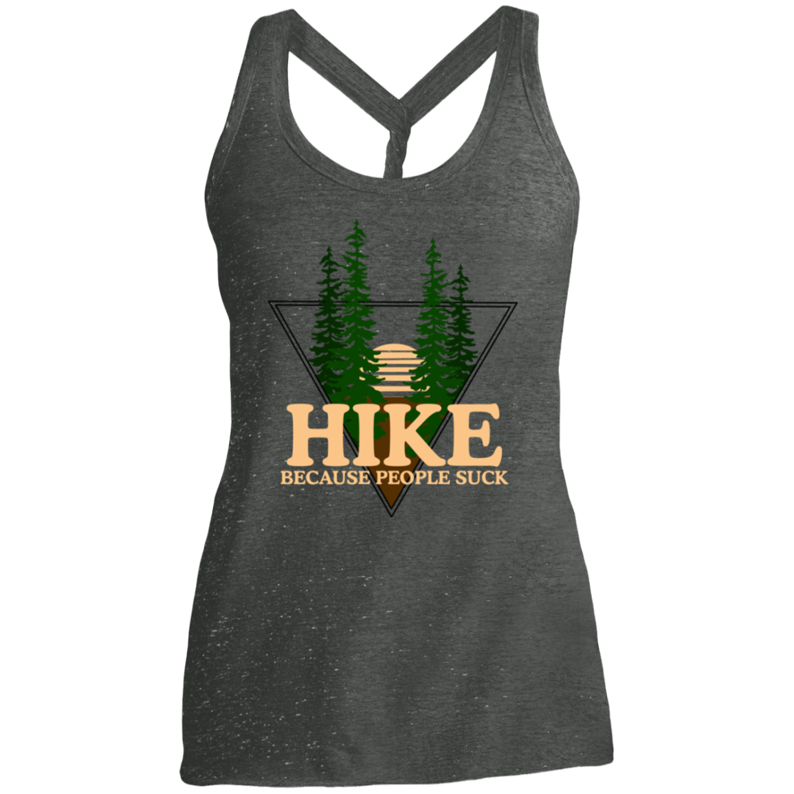 Hike Because People Suck Camping Women's Cosmic Twist Back Tank