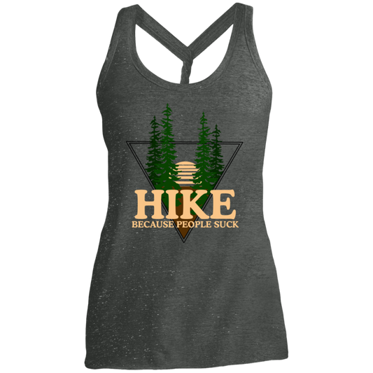 Hike Because People Suck Camping Women's Cosmic Twist Back Tank