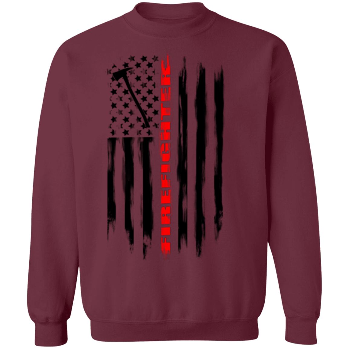 Firefighter Fireman Firewoman Fire Department American Flag Crewneck Sweatshirt