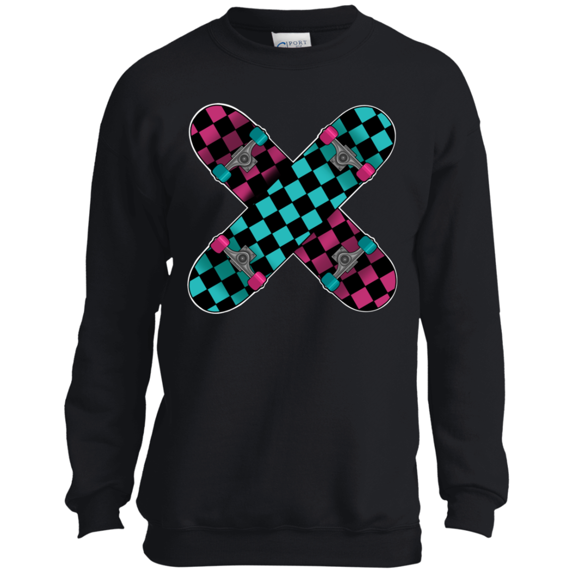 Retro Skateboard Skateboarding Youth Crewneck Sweatshirt