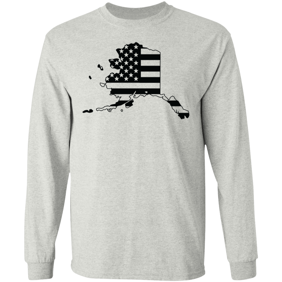 Alaska American Flag State Long Sleeve T-Shirt
