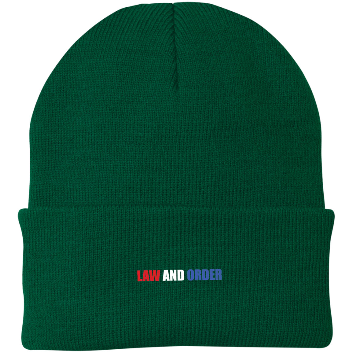 Law and Order Trump Blue Line Police Beanie Cap