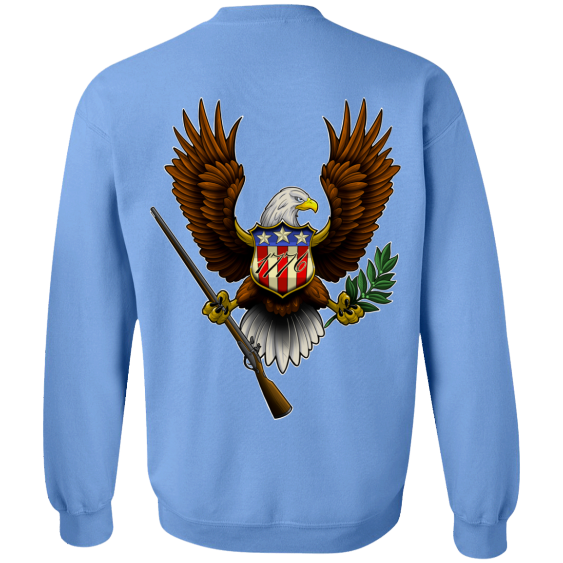 1776 American Bald Eagle Double Sided Crewneck Sweatshirt