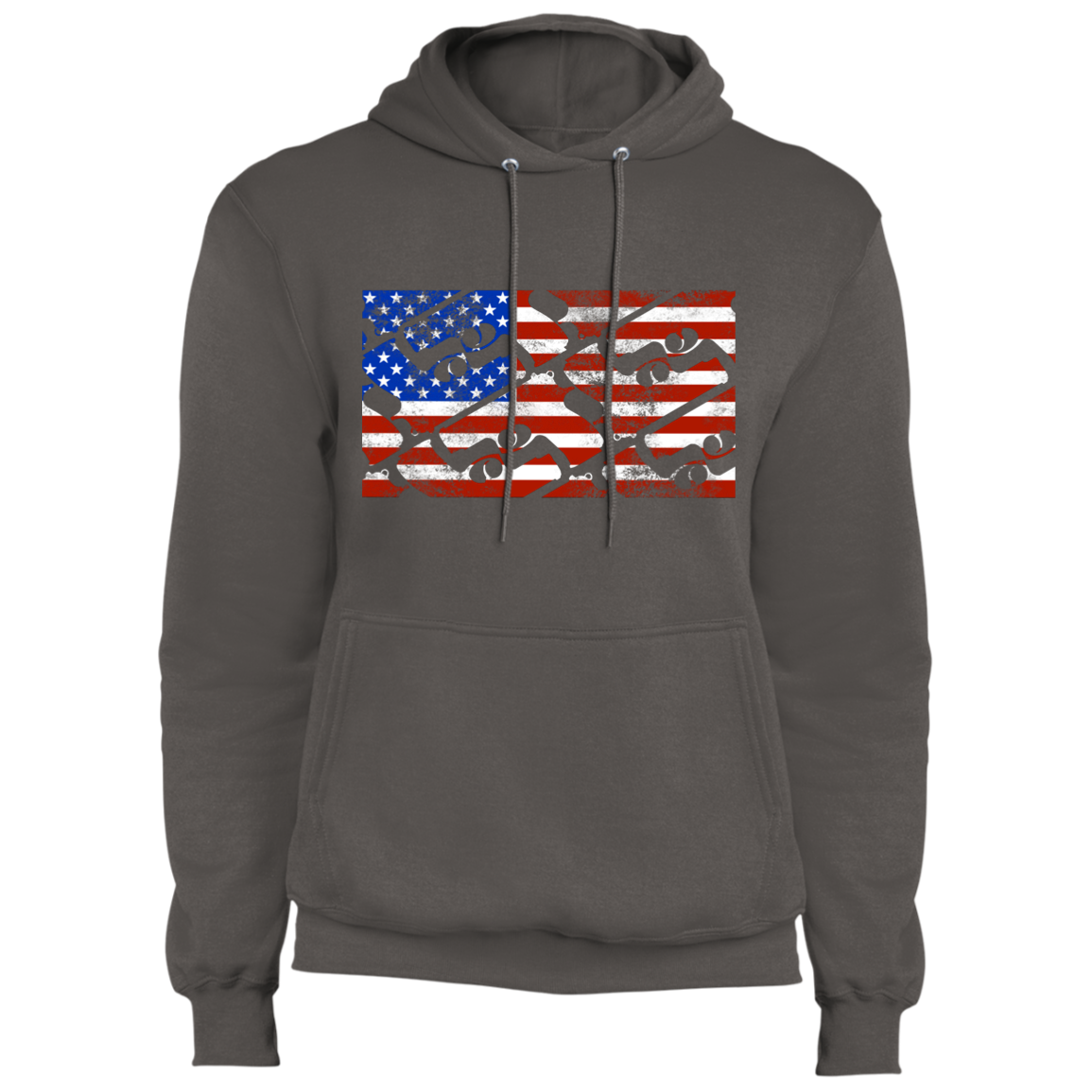 Handgun Pistol Firearm American Flag Pullover Hoodie