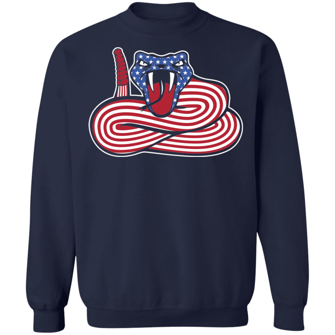 Rattlesnake American Flag USA Crewneck Sweatshirt