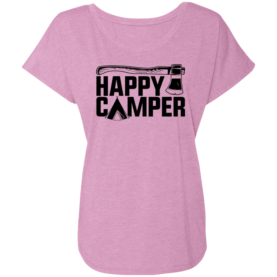 Happy Camper Camping Hiking Women's Dolman Sleeve