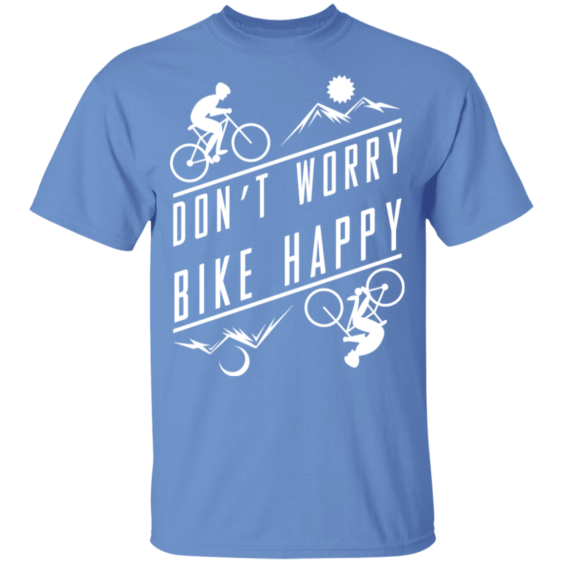 Don't Worry Bike Happy Mountain Biking Youth T-Shirt