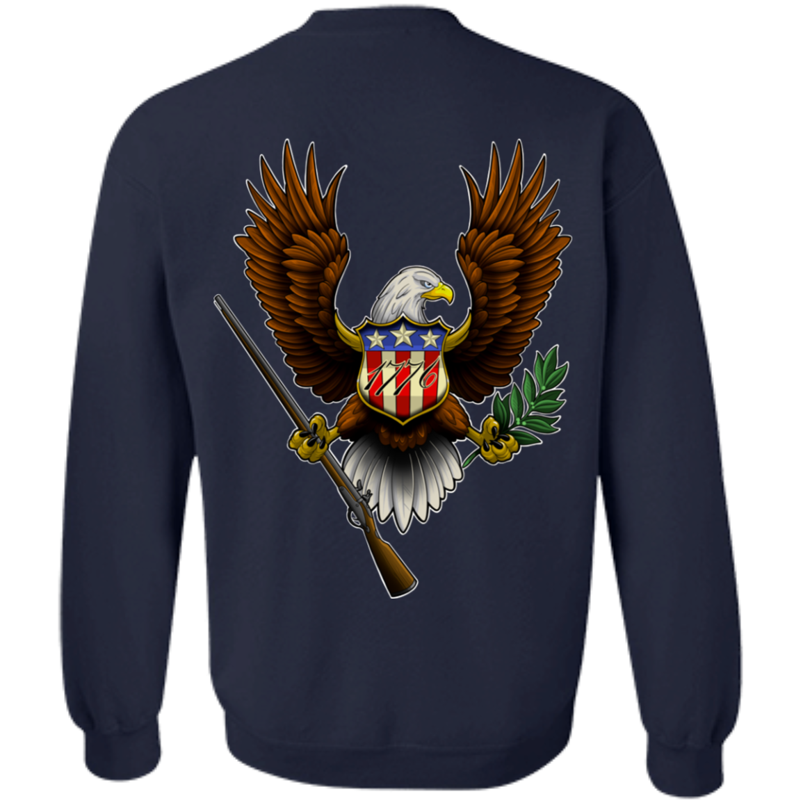 Patriot 1776 American Bald Eagle Double Sided Crewneck Sweatshirt